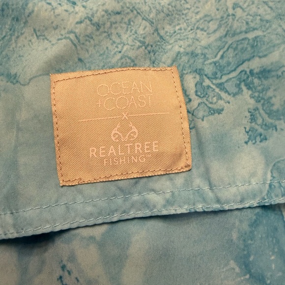 Realtree Fishing Ocean + Coast Blue Camo Performance Fishing Shirt Mens L - Picture 12 of 12